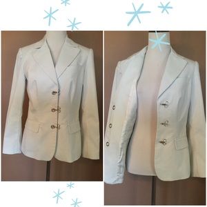 B. Moss Pinstripes Lined Jacket